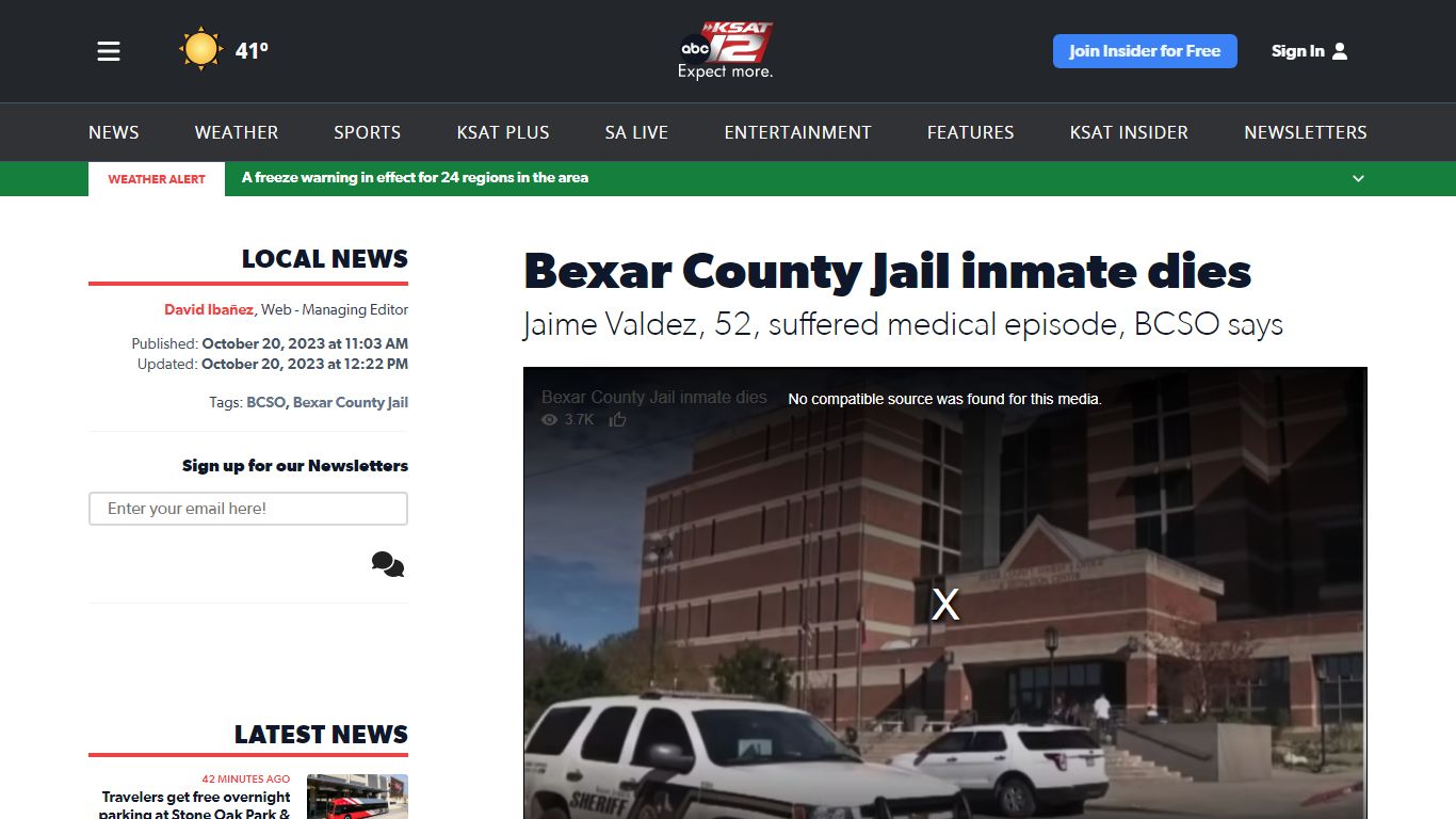 Bexar County Jail inmate dies - KSAT.com